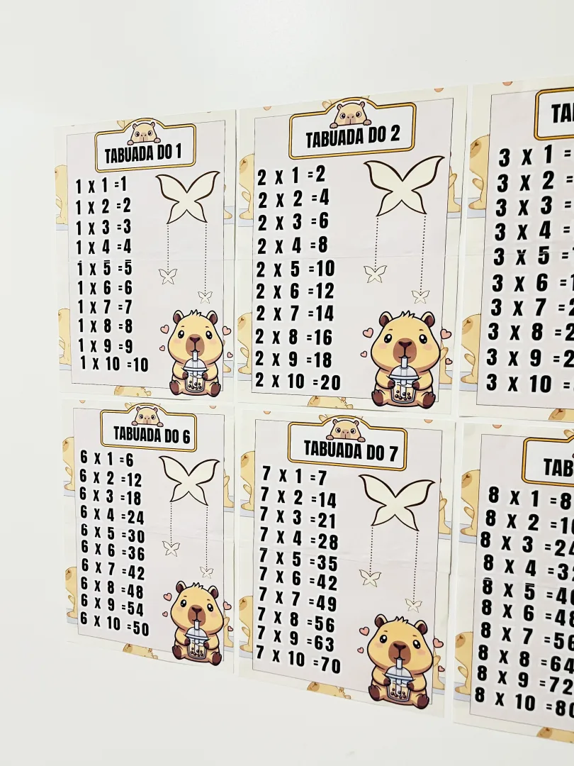 Tabuadas de Multiplicação  do 1 ao 10 com tema Capivara — imagem 3