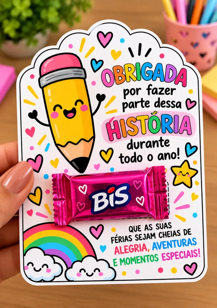 Tag para Chocolate Bis - Lembrancinha de Final de Ano Letivo em PDF — imagem 5