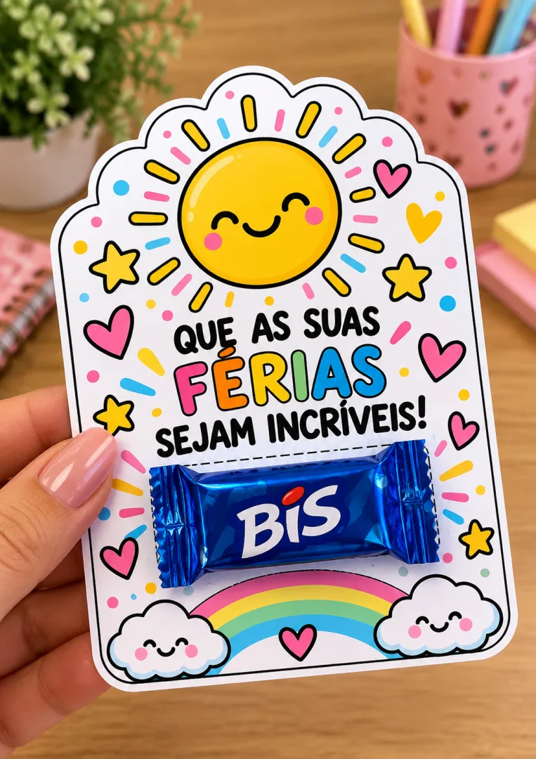 Tag para Chocolate Bis - Lembrancinha de Final de Ano Letivo em PDF — imagem 3