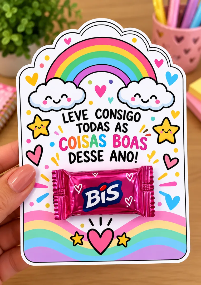 Tag para Chocolate Bis - Lembrancinha de Final de Ano Letivo em PDF — imagem 2