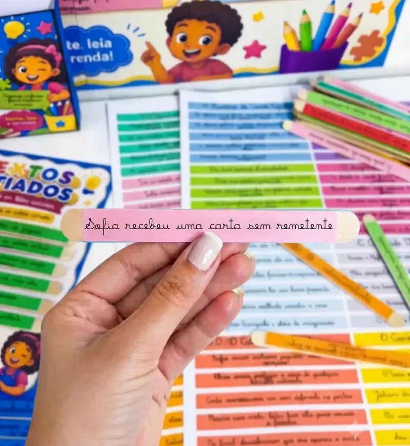 Textos Fatiados nos Palitos Letra Cursiva em PDF Anos Iniciais — imagem 7