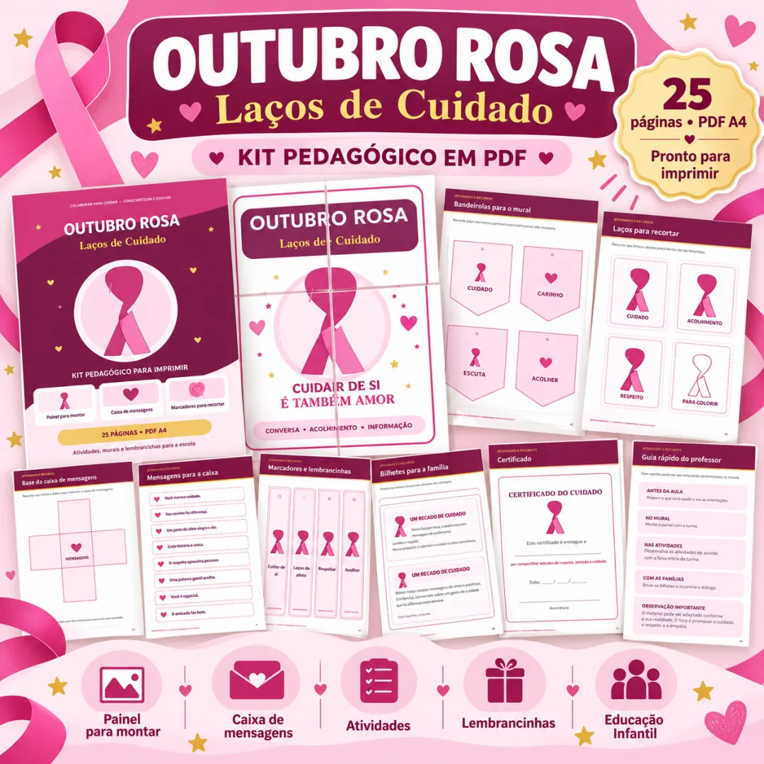 Kit Outubro Rosa - Educação Infantil - PDF — imagem 4