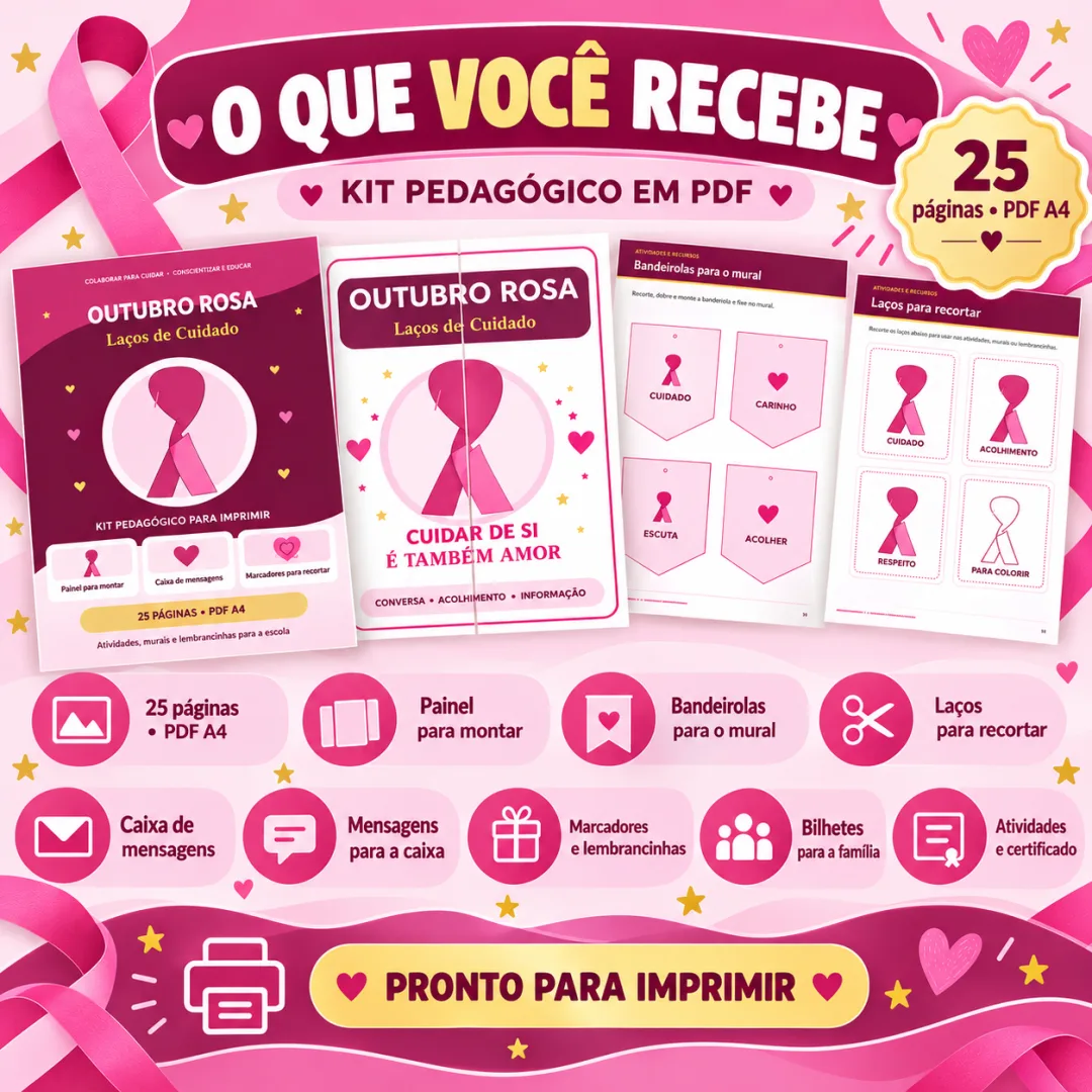 Kit Outubro Rosa - Educação Infantil - PDF — imagem 2