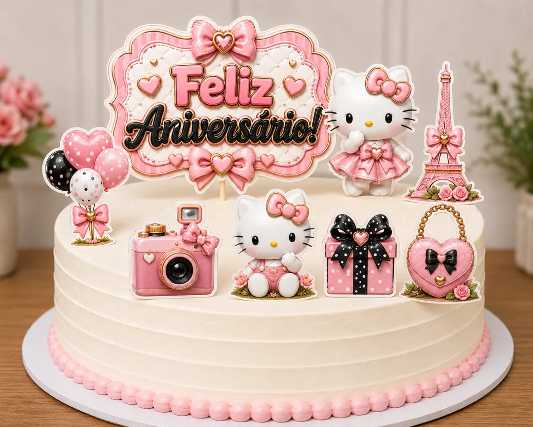 Topo de Bolo Hello Kitty - PDF para Impressão — imagem 2