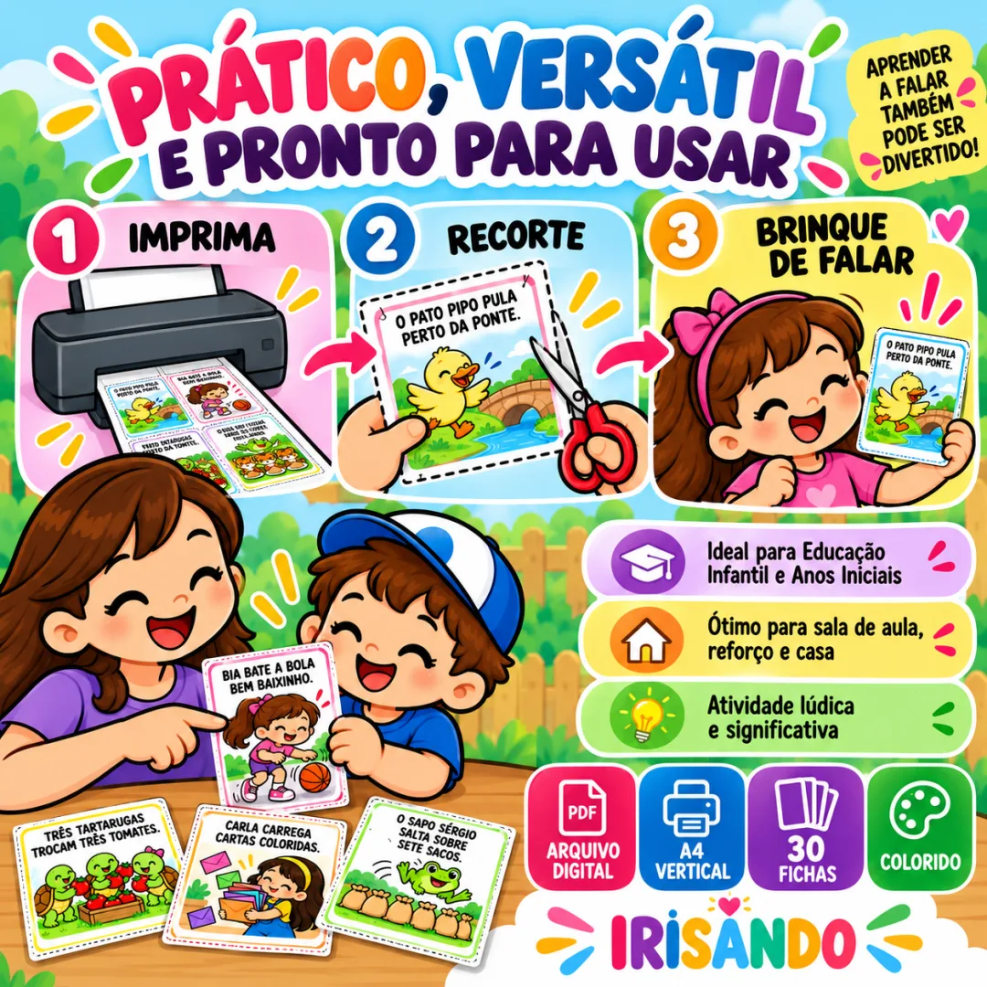 Trava-Línguas Divertidos – 30 Fichas Ilustradas  — imagem 3