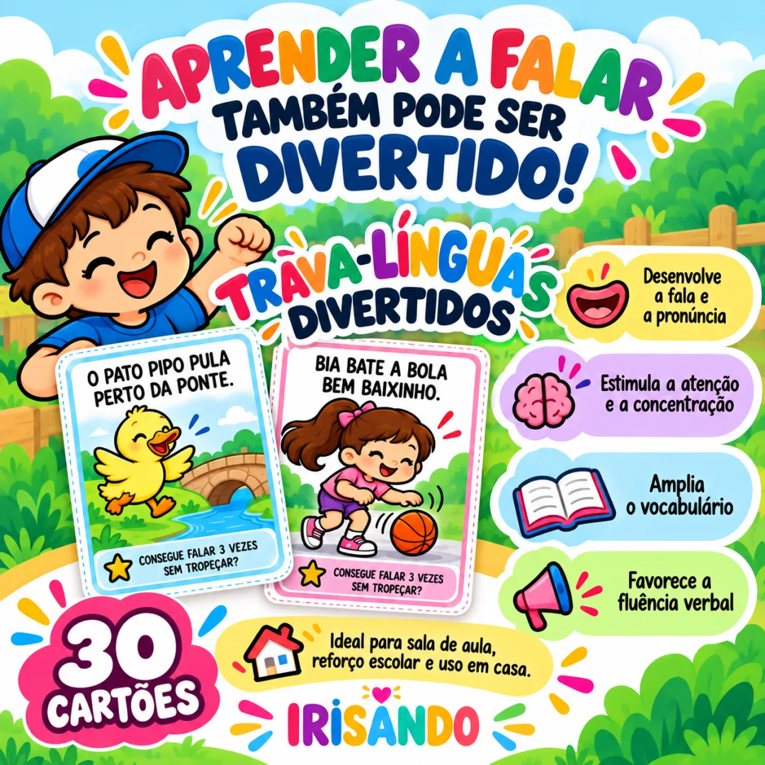 Trava-Línguas Divertidos – 30 Fichas Ilustradas  — imagem 4