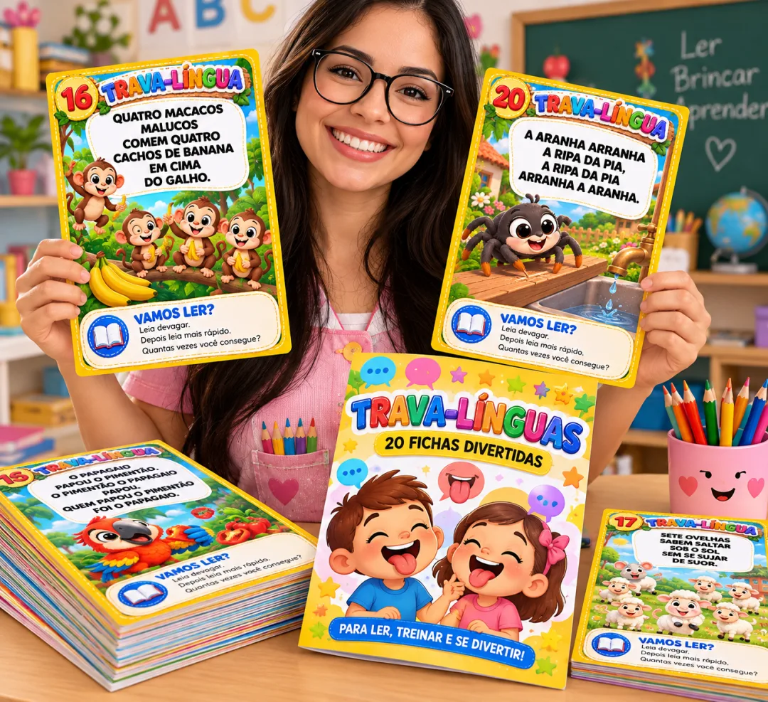 Trava-línguas Infantil — 20 Atividades de Leitura para Imprimir — imagem 4