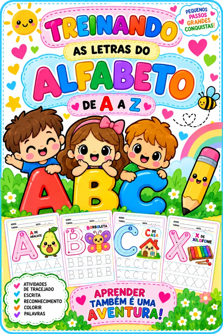 Treinando o Alfabeto de A a Z - Educação Infantil - PDF 26 páginas  — imagem 2