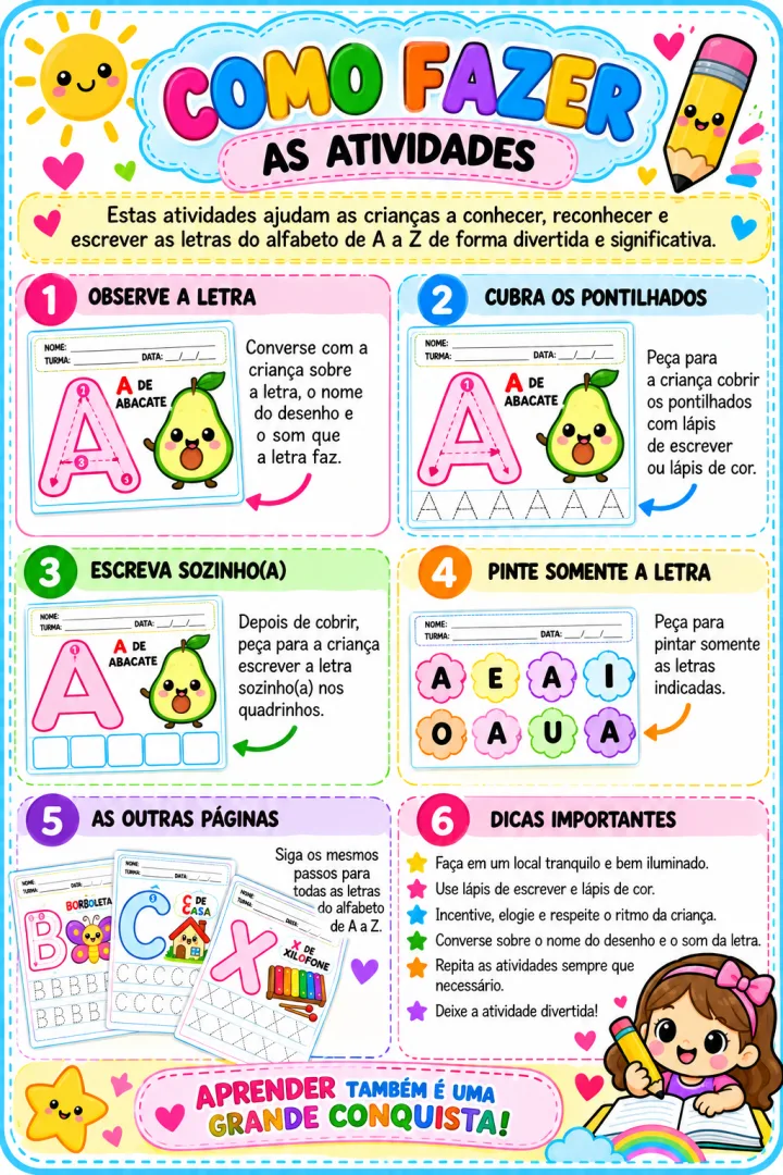 Treinando o Alfabeto de A a Z - Educação Infantil - PDF 26 páginas  — imagem 3