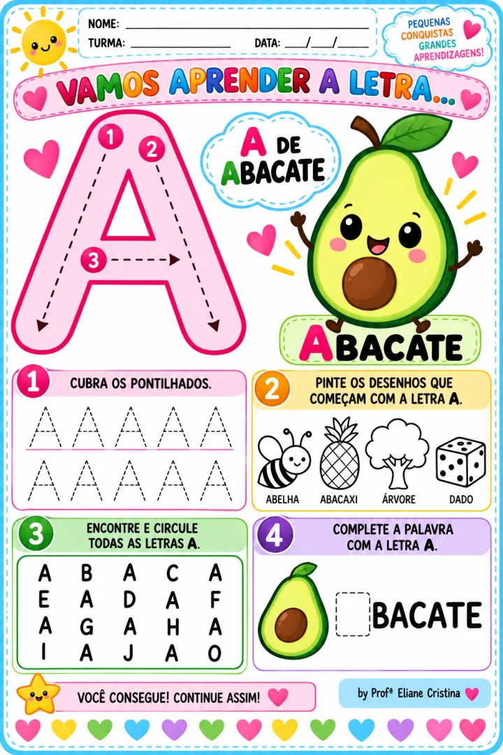 Treinando o Alfabeto de A a Z - Educação Infantil - PDF 26 páginas  — imagem 5