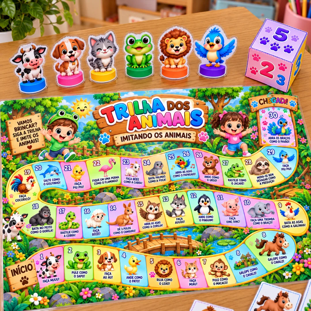 Imitando os Animais - Trilha dos Animais - Educação Infantil - Jogo - Arquivo Digital — imagem 3