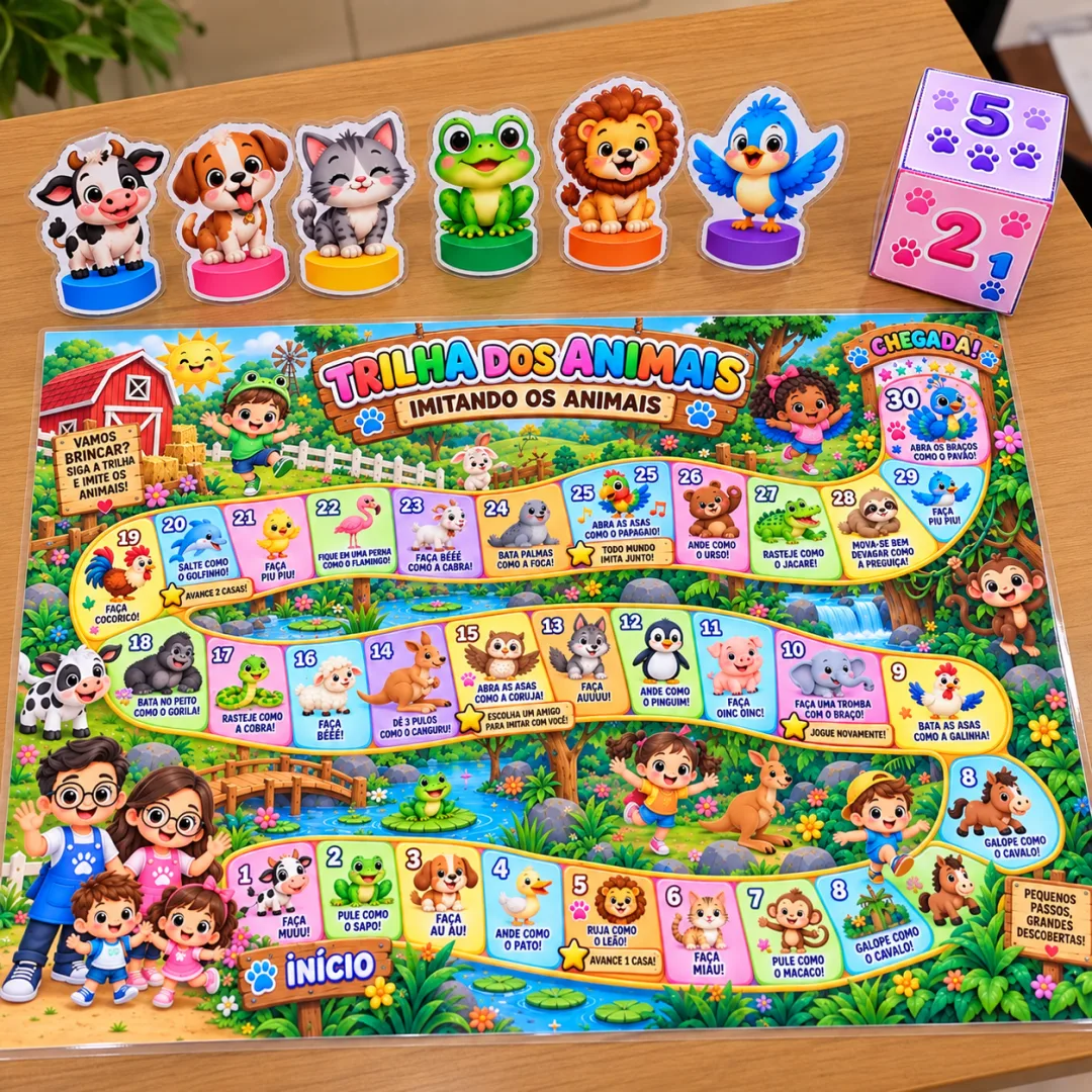 Imitando os Animais - Trilha dos Animais - Educação Infantil - Jogo - Arquivo Digital — imagem 2