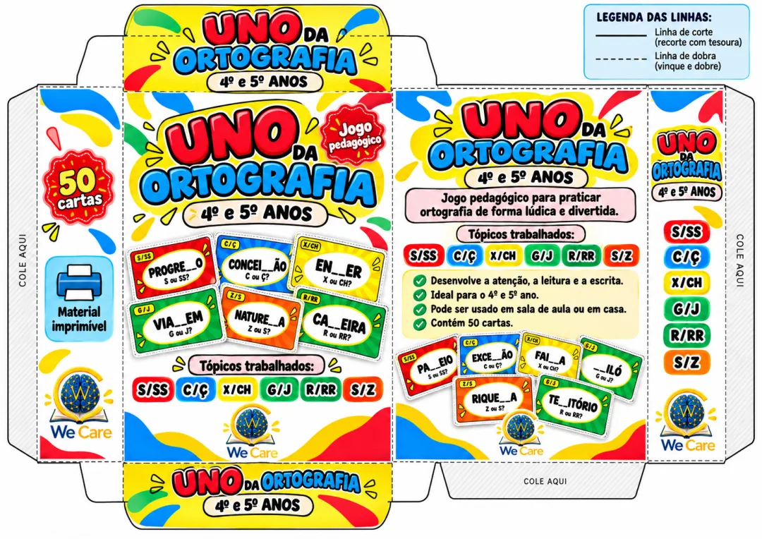 UNO da Ortografia – 4º e 5º Anos  Jogo Pedagógico de Ortografia em PDF — imagem 3