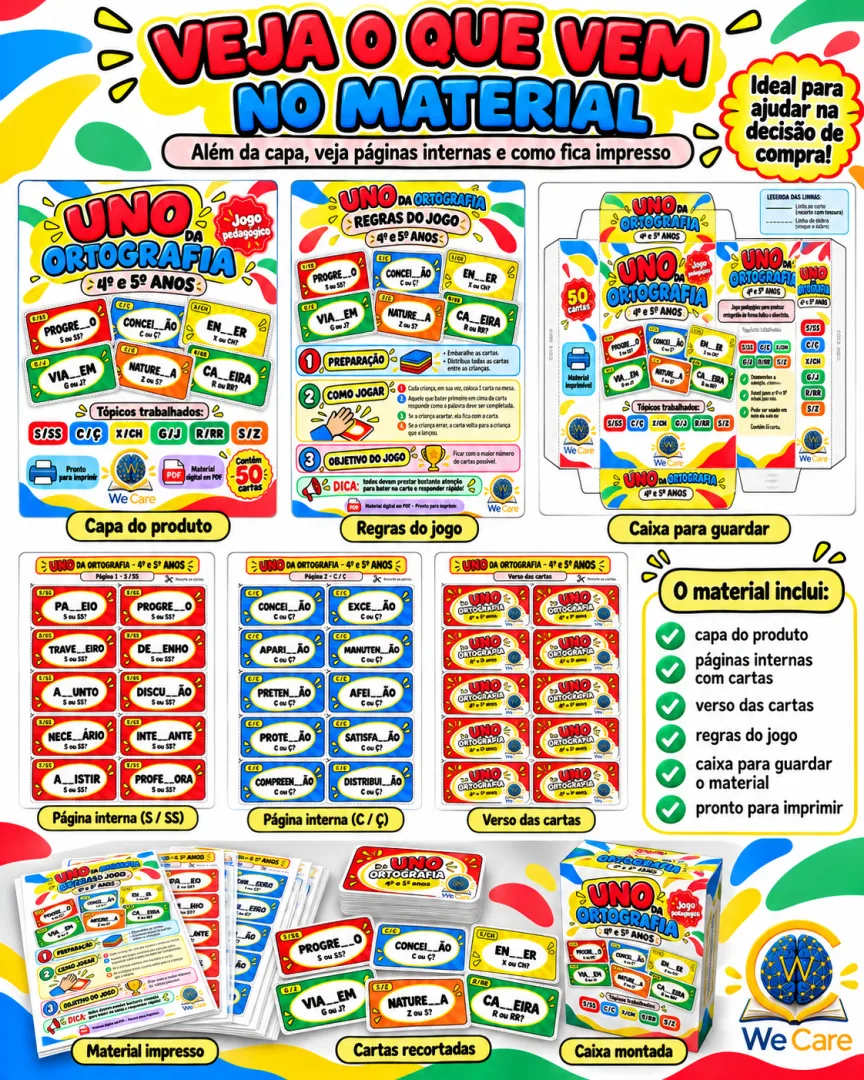 UNO da Ortografia – 4º e 5º Anos  Jogo Pedagógico de Ortografia em PDF — imagem 2
