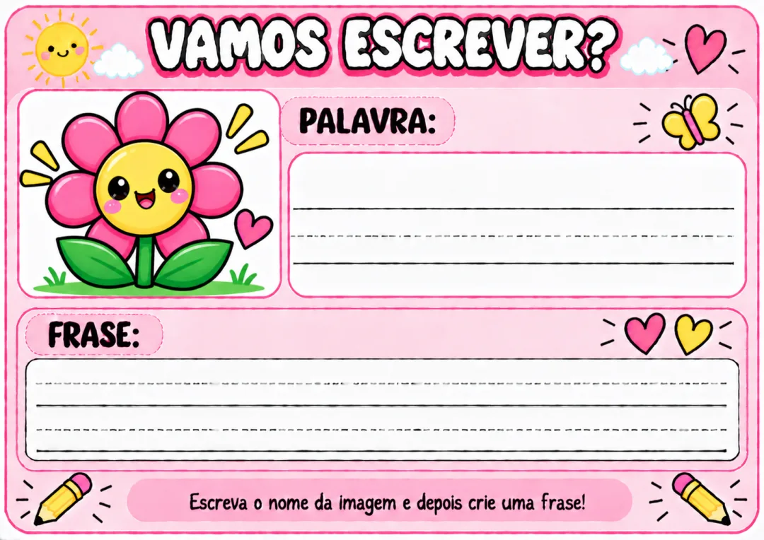 VAMOS ESCREVER? — Atividades de Escrita e Produção de Frases Educação Infantil e 1º ao 3º Ano em PDF — imagem 5