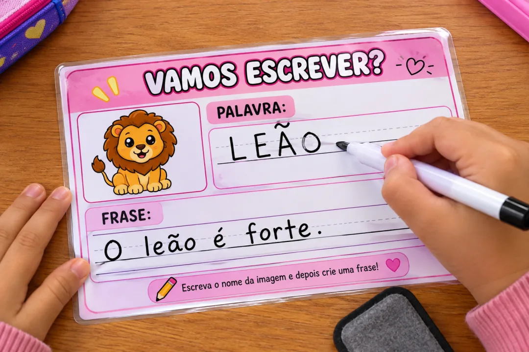 VAMOS ESCREVER? — Atividades de Escrita e Produção de Frases Educação Infantil e 1º ao 3º Ano em PDF — imagem 2